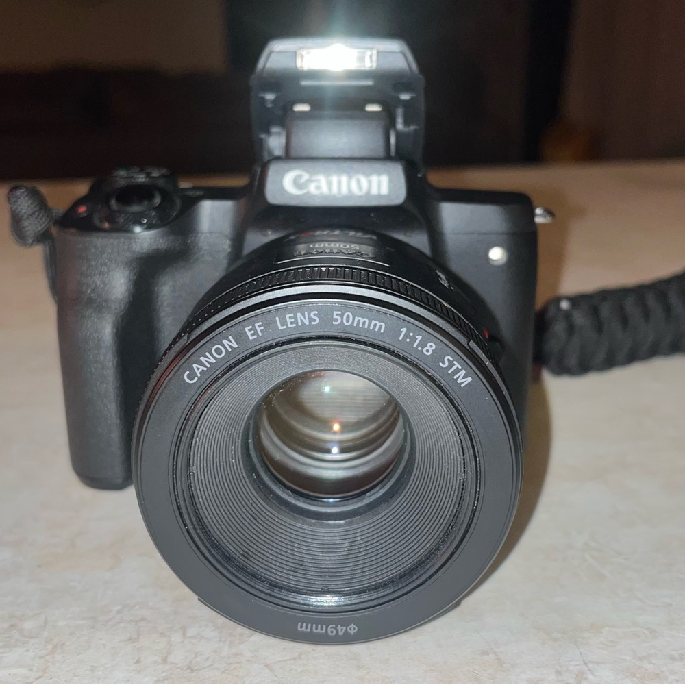 Canon Black Digital Camera with 50mm Lens
